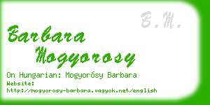 barbara mogyorosy business card